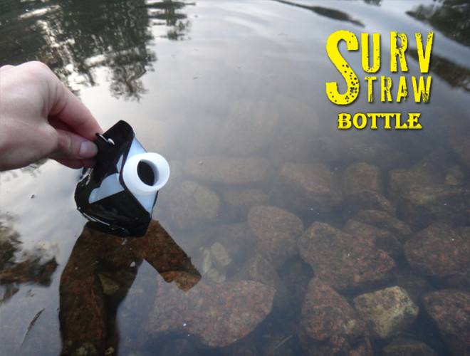 Складная бутылочка SurvStraw Bottle сворачивающаяся походная бутылка